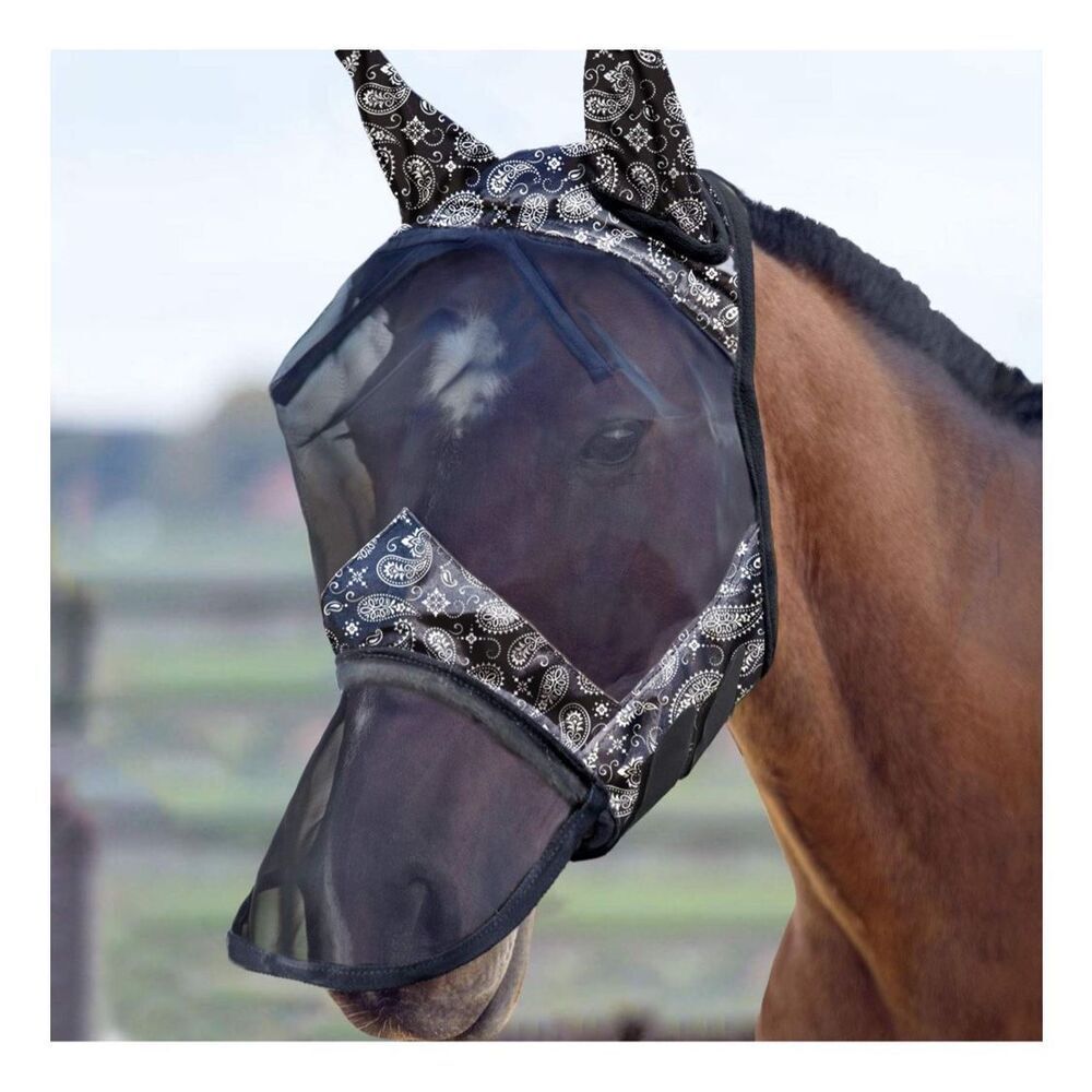 Harrison Howard CareMaster Horse Fly Mask Long Nose with Ears UV Protection XL P